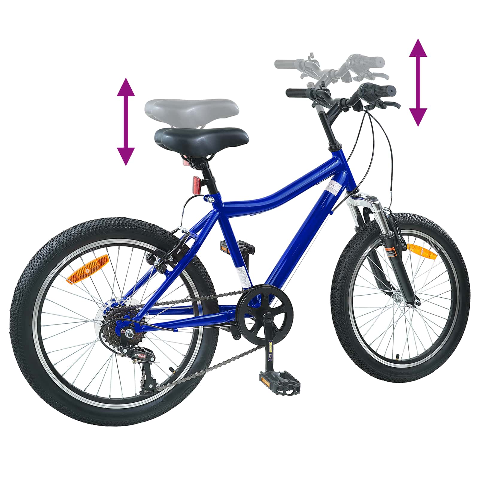 Vaikų Dviratis 24 Colių 6-Speed 8-12 metų Tamsiai mėlyna