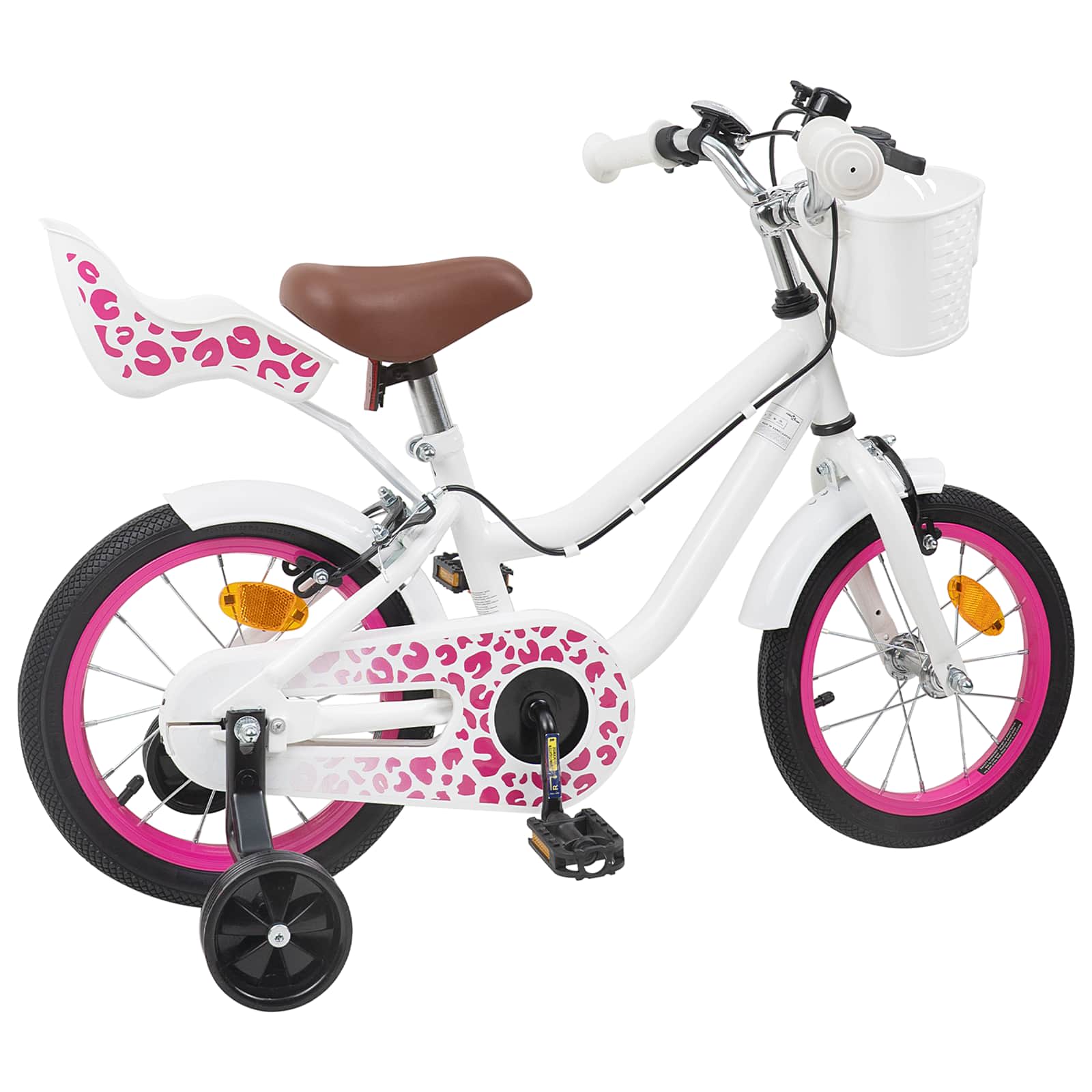 Bērnu velosipēds 12 collu, 2-4 gadus veciem bērniem, balts