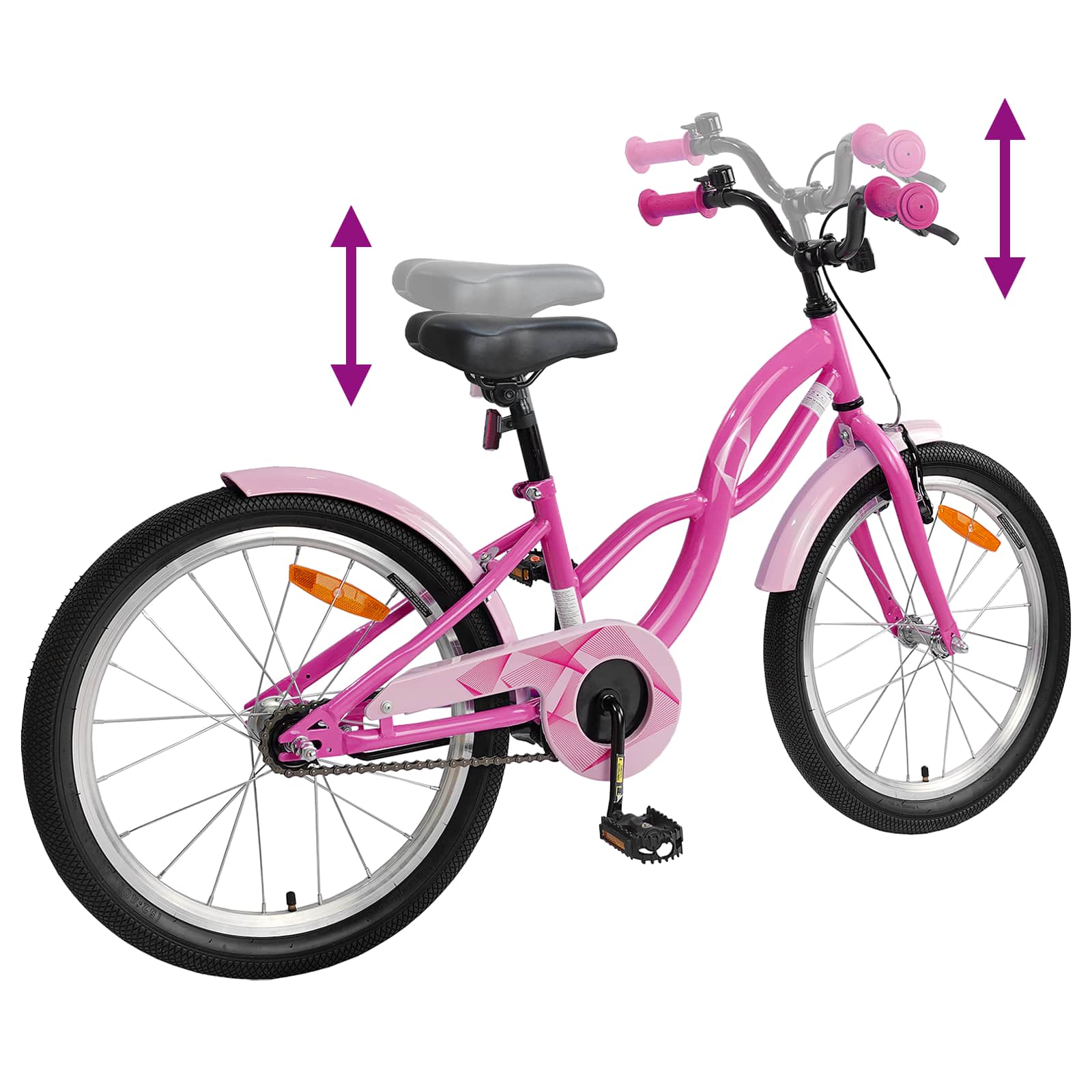 Kids' Bike 18 Inch for 5–7 year olds Dark pink