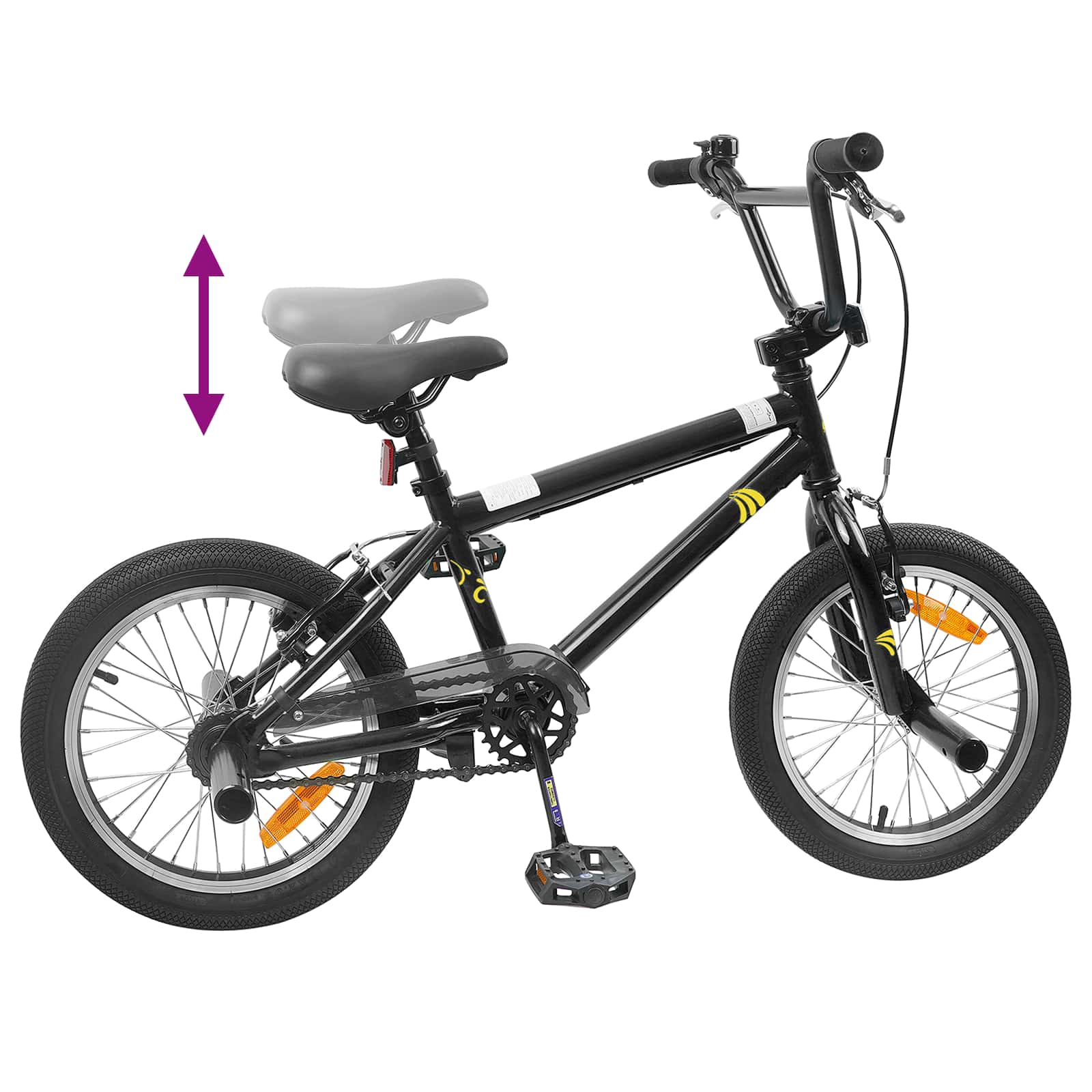 BMX Dviratis 20 Colių skirta vyresniems nei 9 metų Juoda