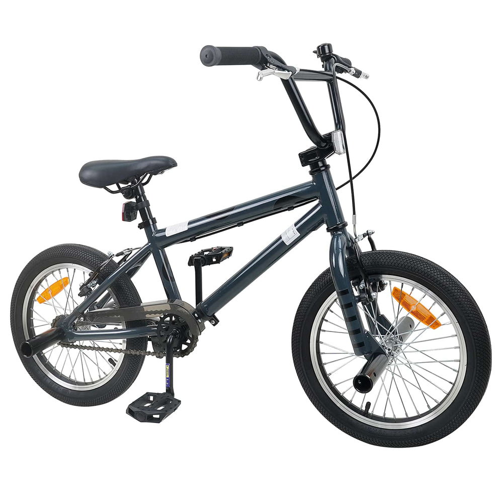 BMX Dviratis 16 Colių 5-8 metų amžiaus Tamsiai pilka