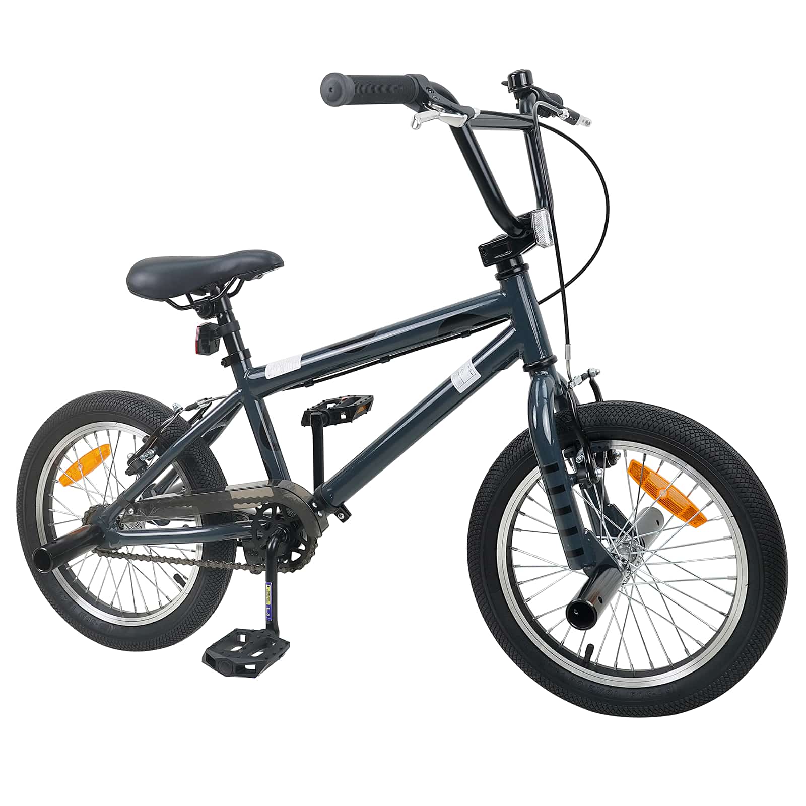 BMX Dviratis 16 Colių 5-8 metų amžiaus Tamsiai pilka