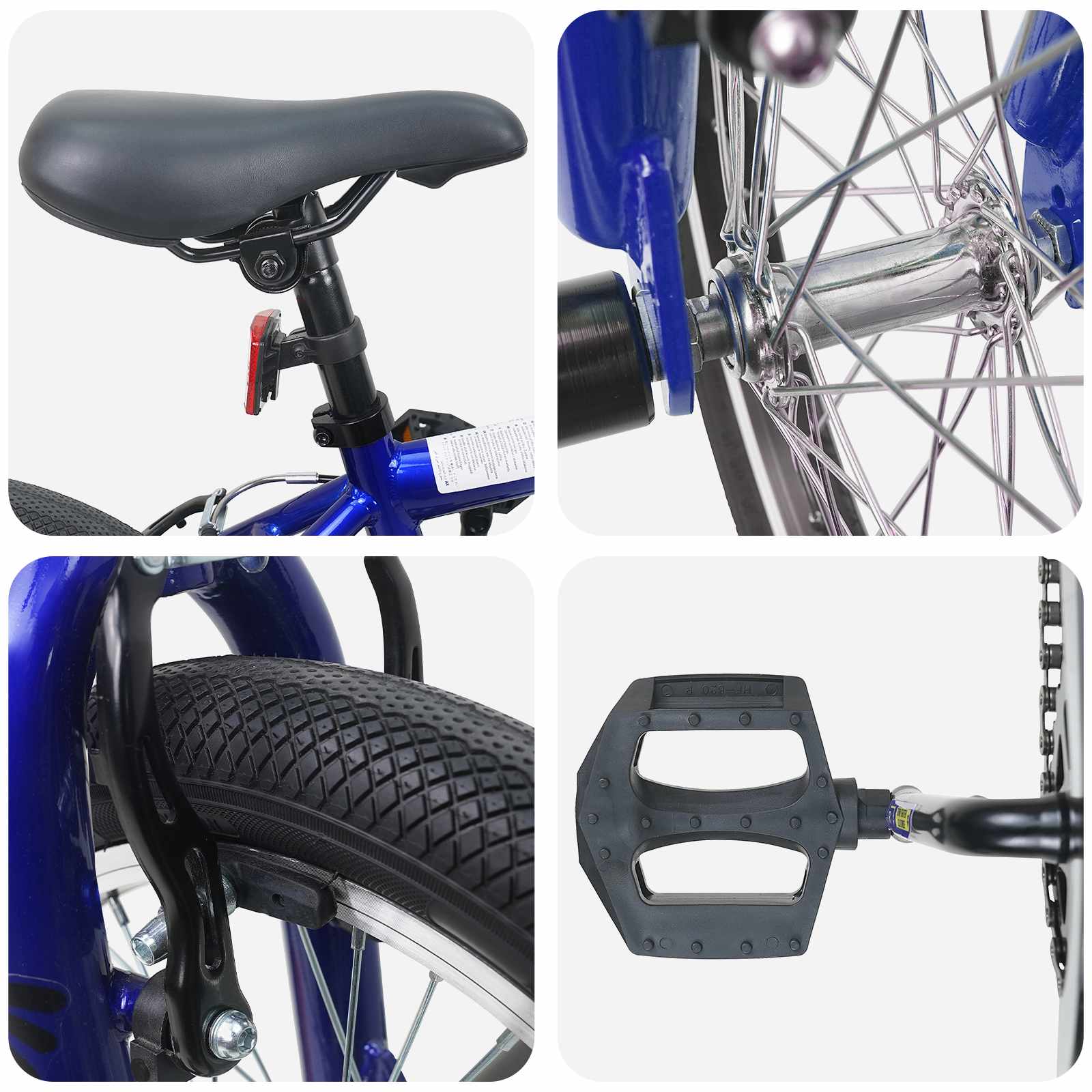 BMX Dviratis 16 Colių 5-8 metų amžiaus Tamsiai mėlyna
