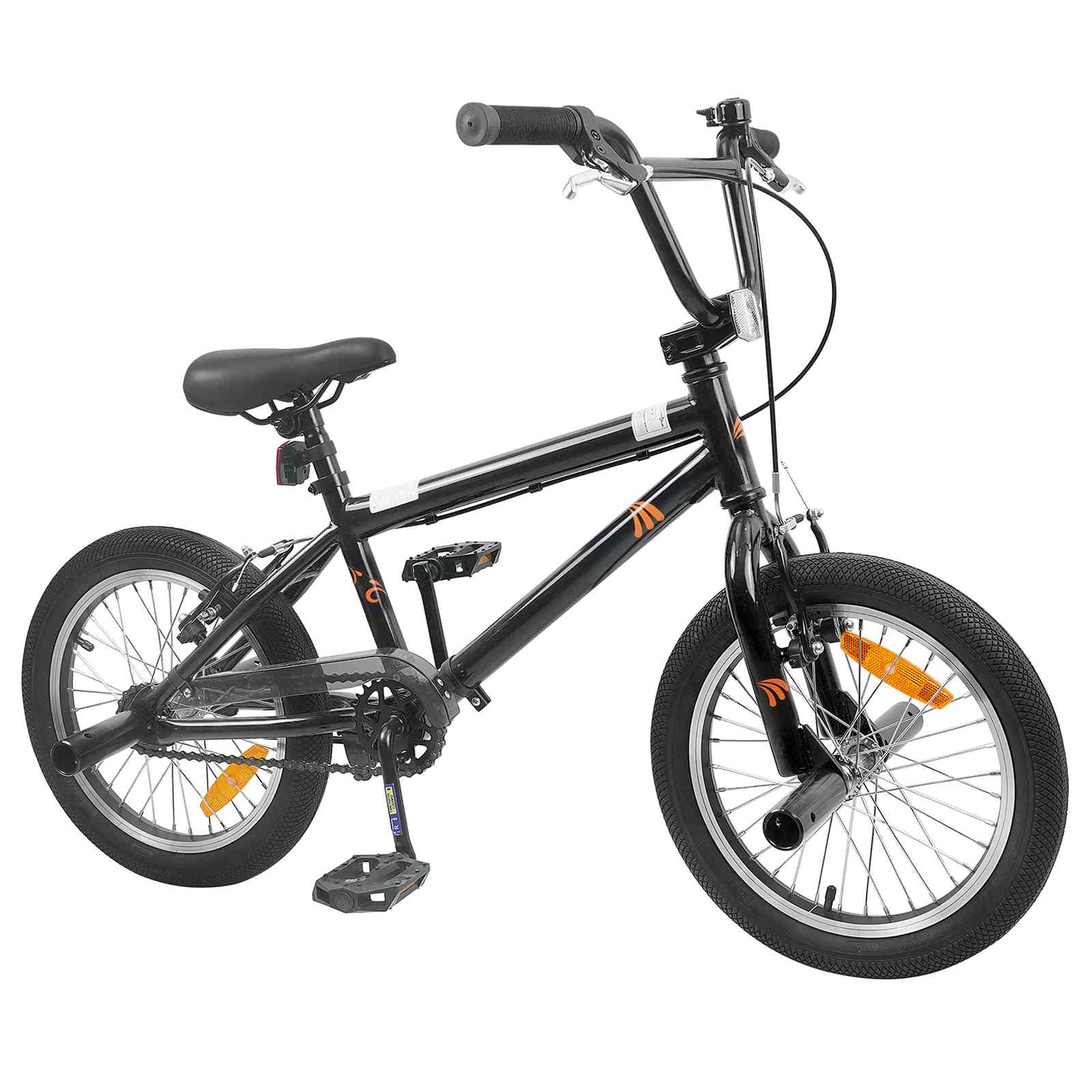 BMX Dviratis 18 Colių 7-10 metų amžiaus Juoda
