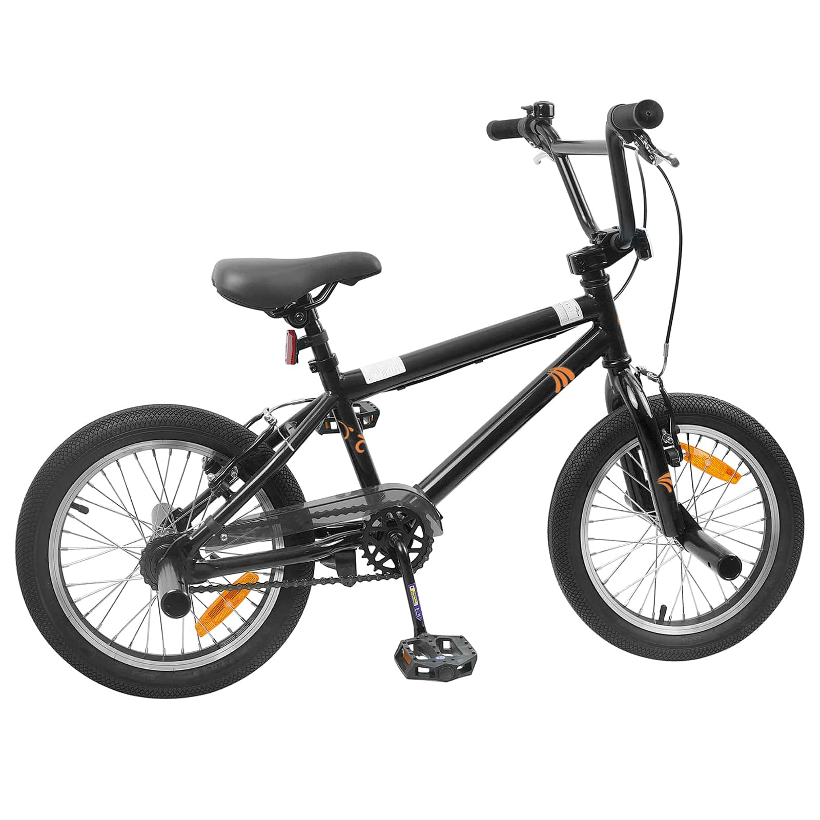 BMX Dviratis 18 Colių 7-10 metų amžiaus Juoda