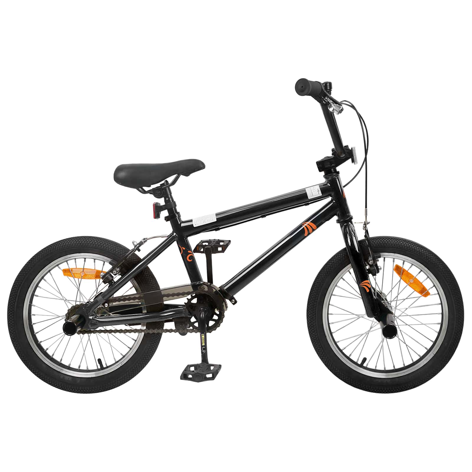 BMX Dviratis 18 Colių 7-10 metų amžiaus Juoda