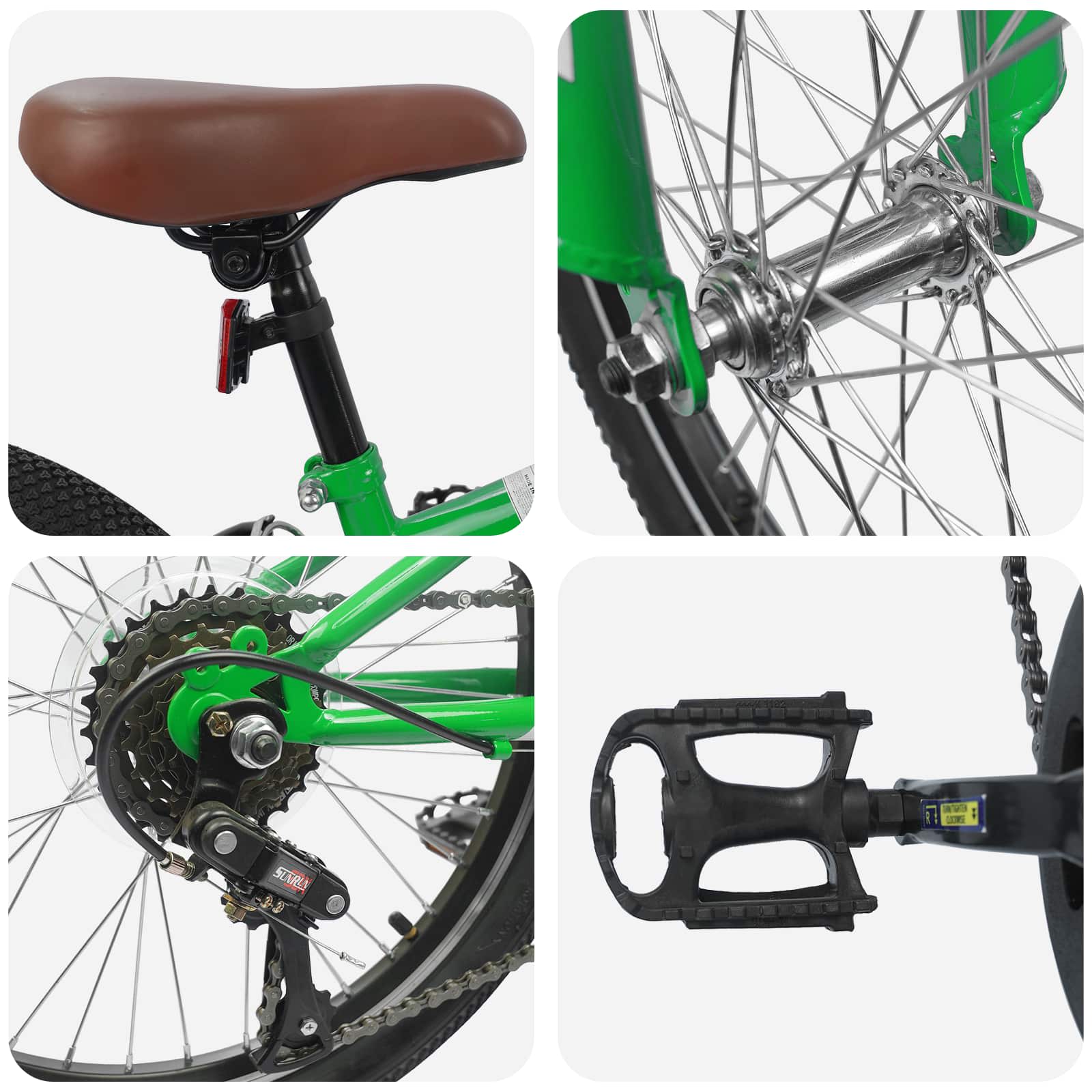 Mountain Bike 24 Inch 6-Speed 8-12 Years Green