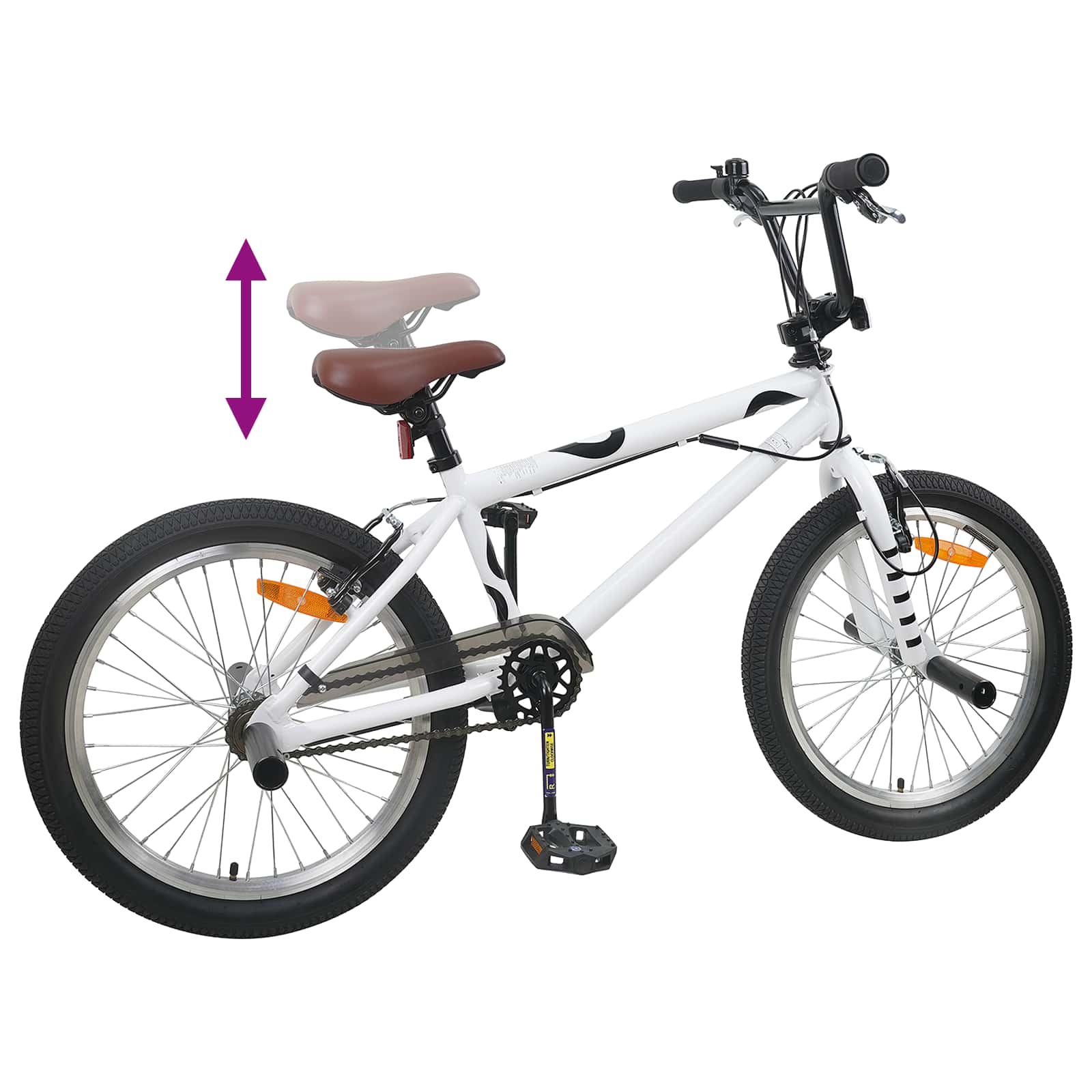 BMX Dviratis 20 Colių skirta vyresniems nei 9 metų Balta