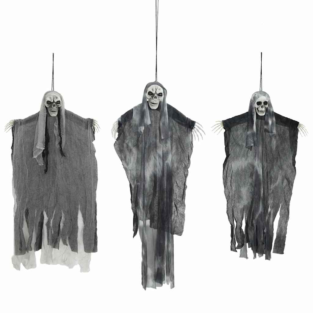 Helovino Kabančios Ghost 3 vnt. Juoda 66 x 110 cm Poliesteris