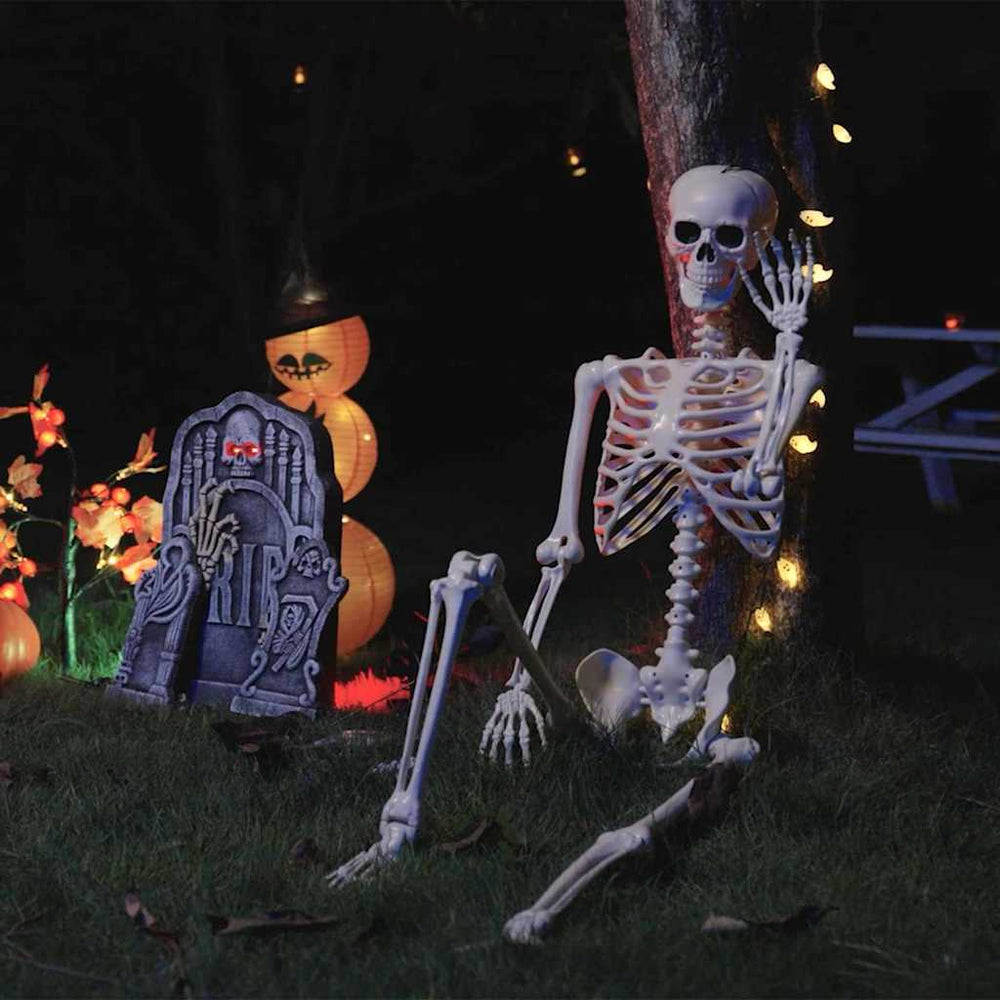 Halloween skeleton EVERGREEN SNOW, 2 pcs. White 85 cm.