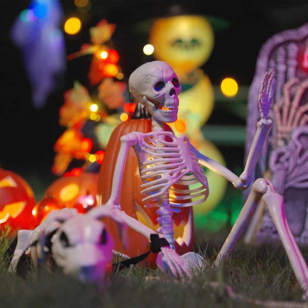 Halloween decoration - skeleton 2 pcs White Polypropylene