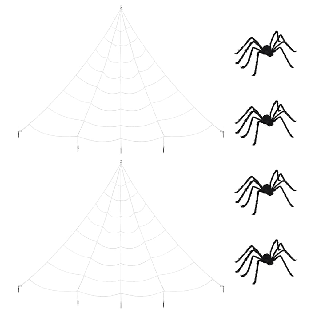 Helovino voro dekoracija su voratinkliais 4 pcs Juoda ir balta