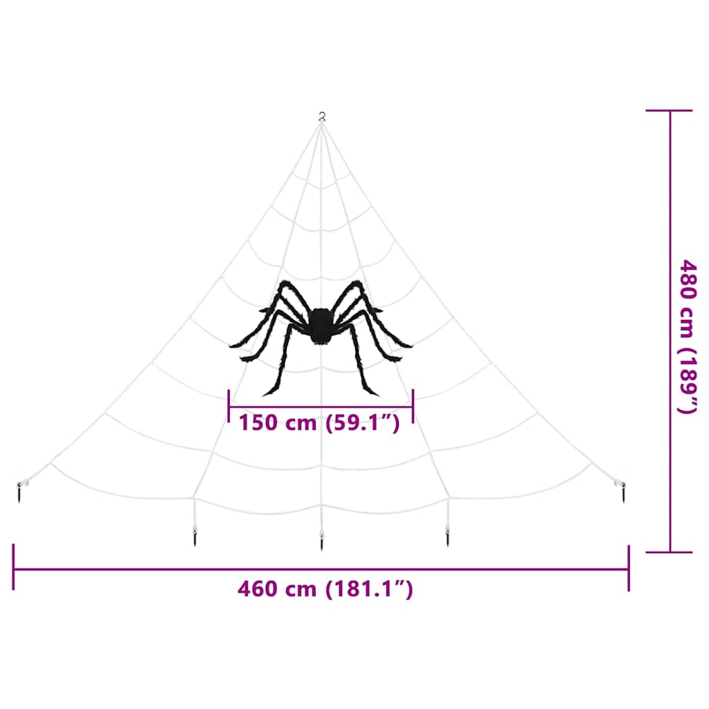 Helovino voro dekoracija su voratinkliais 4 pcs Juoda ir balta