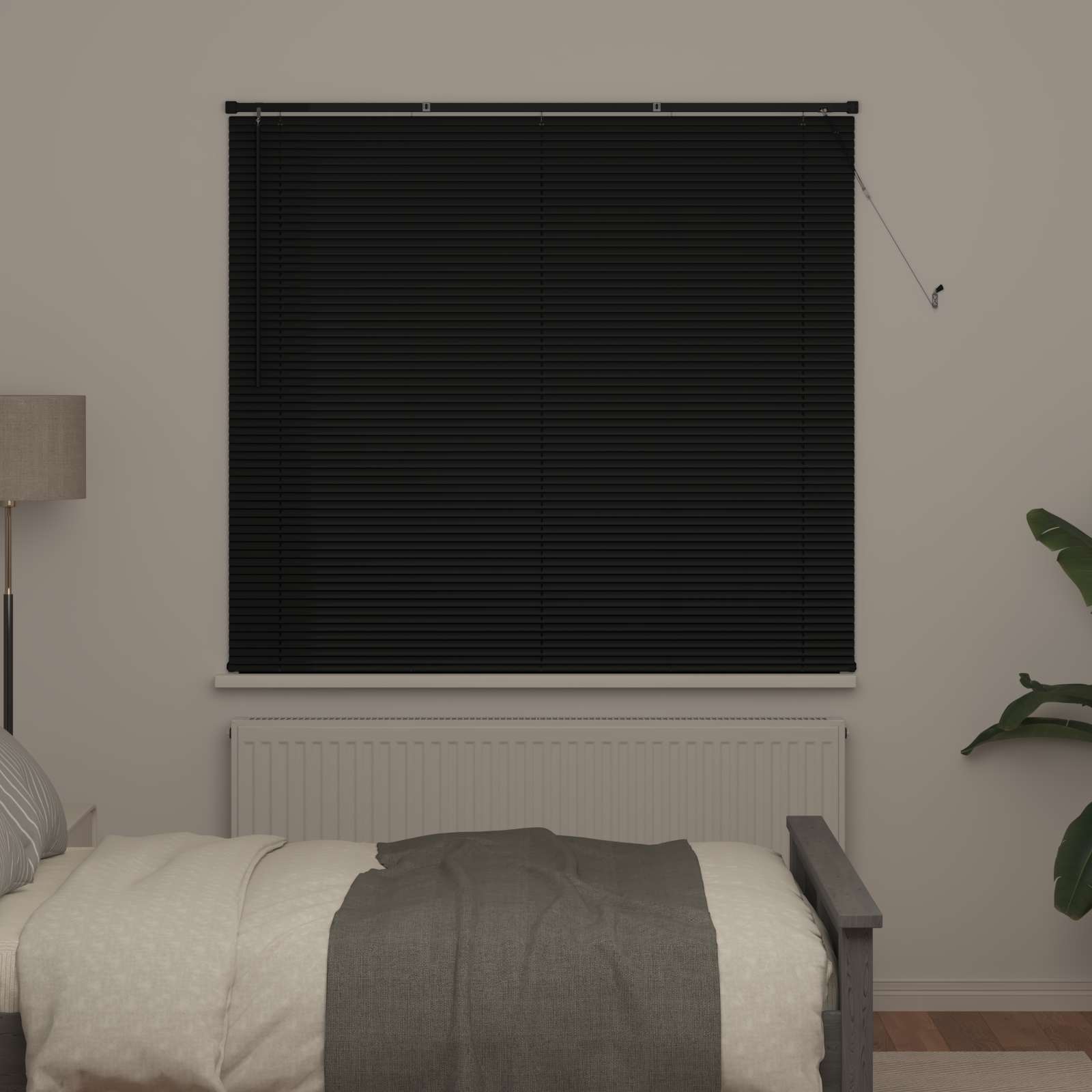 Venetian Blinds Adjustable Black 150 x 140 cm PVC