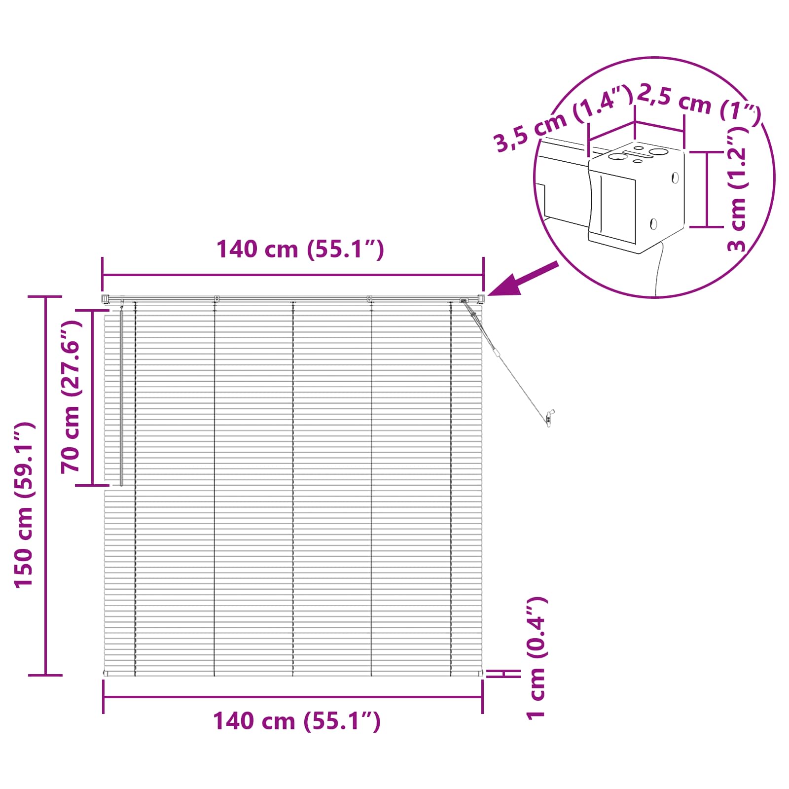 Venetian Blinds Adjustable Black 150 x 140 cm PVC