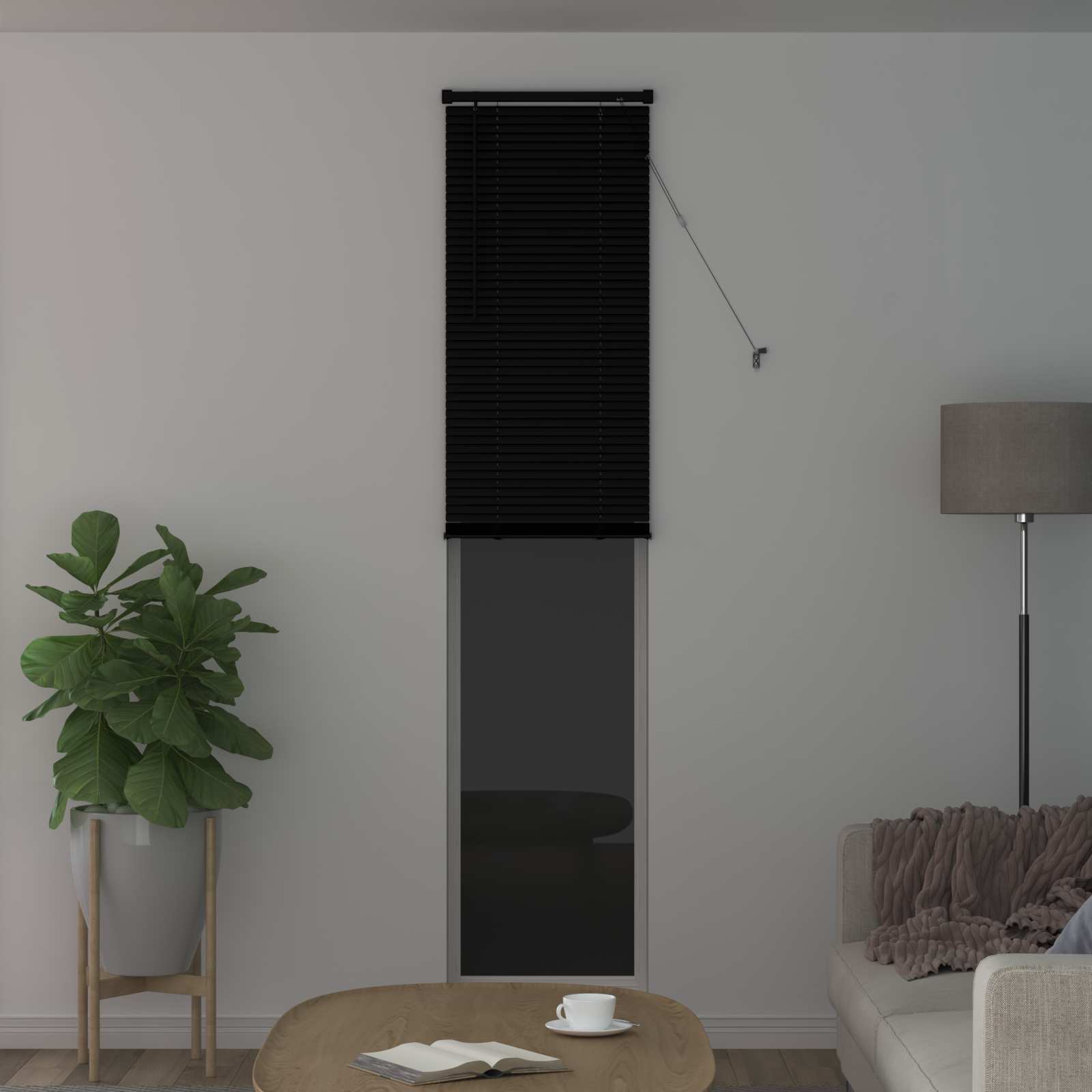 Venecijos žaliuzės Juodas 213 x 50 cm 25 mm PVC