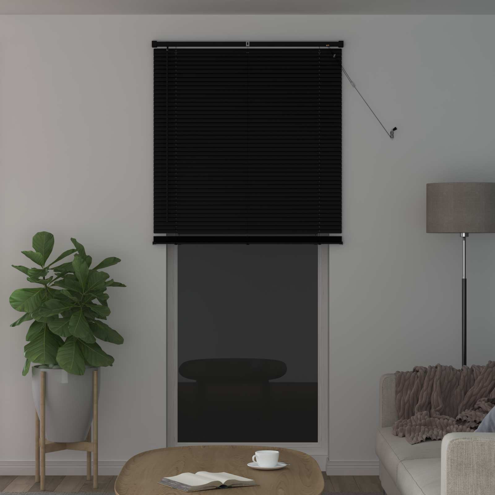 Venetian Blinds Adjustable Black 213 x 90 cm PVC
