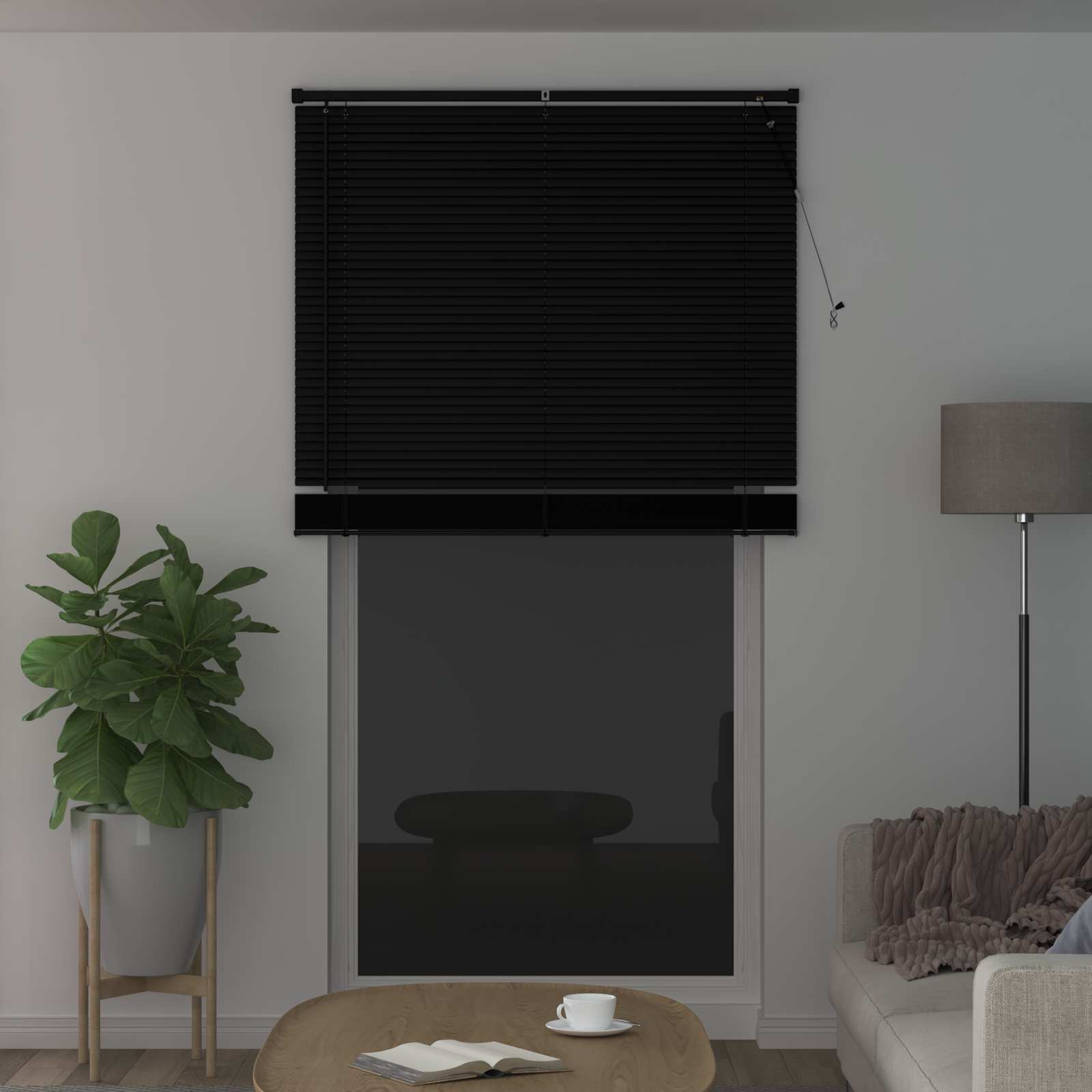 Venetian Blinds Adjustable Black 213 x 110 cm PVC