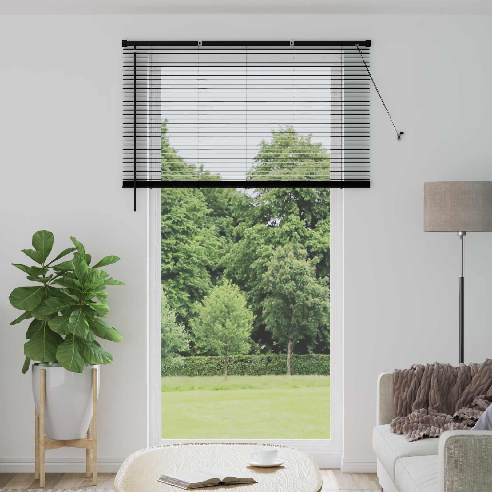 Venetian Blinds Adjustable Black 213 x 140 cm PVC