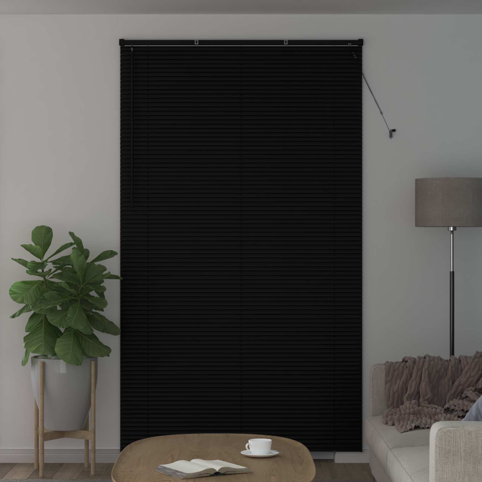 Venetian Blinds Adjustable Black 213 x 140 cm PVC