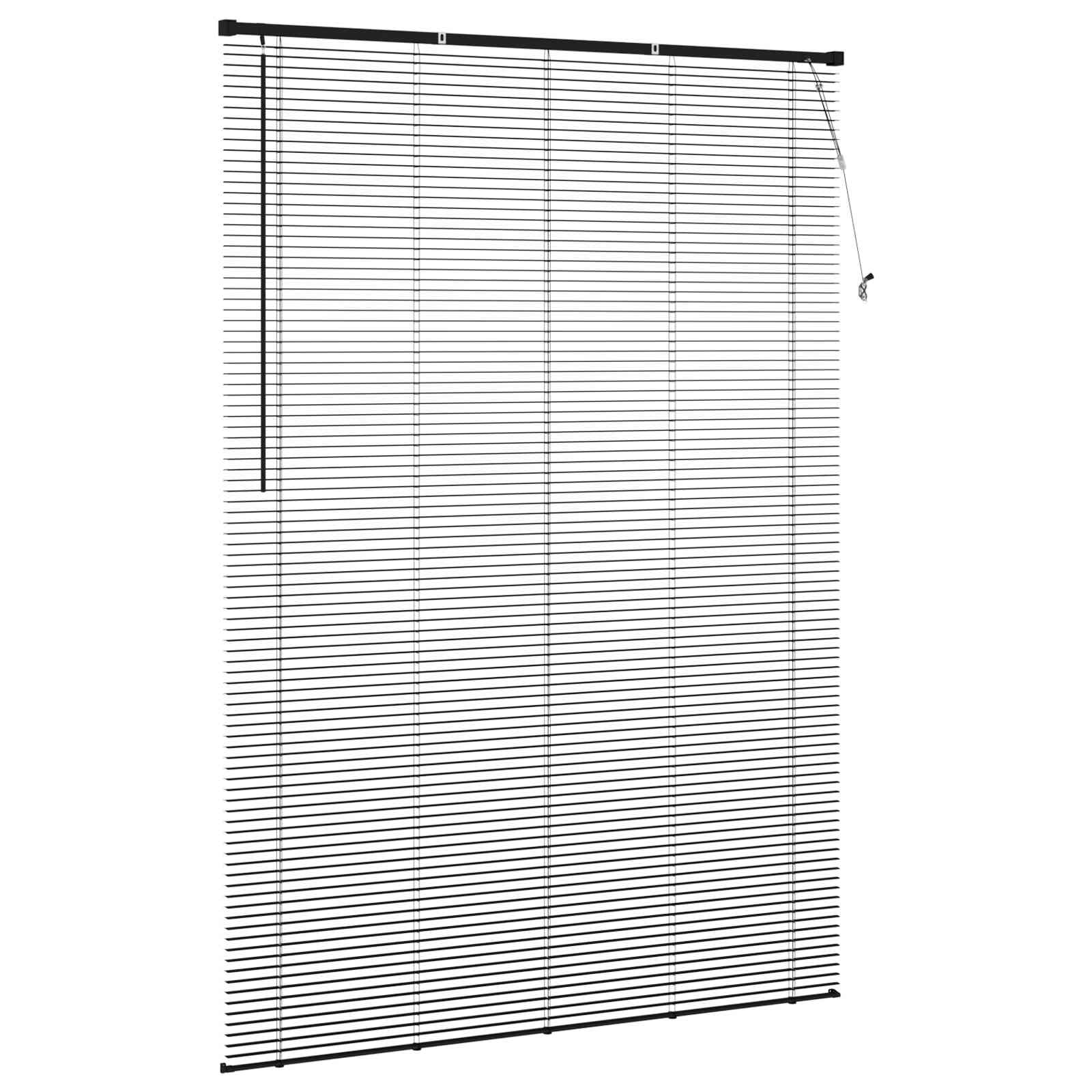 Venetian Blinds Adjustable Black 213 x 140 cm PVC