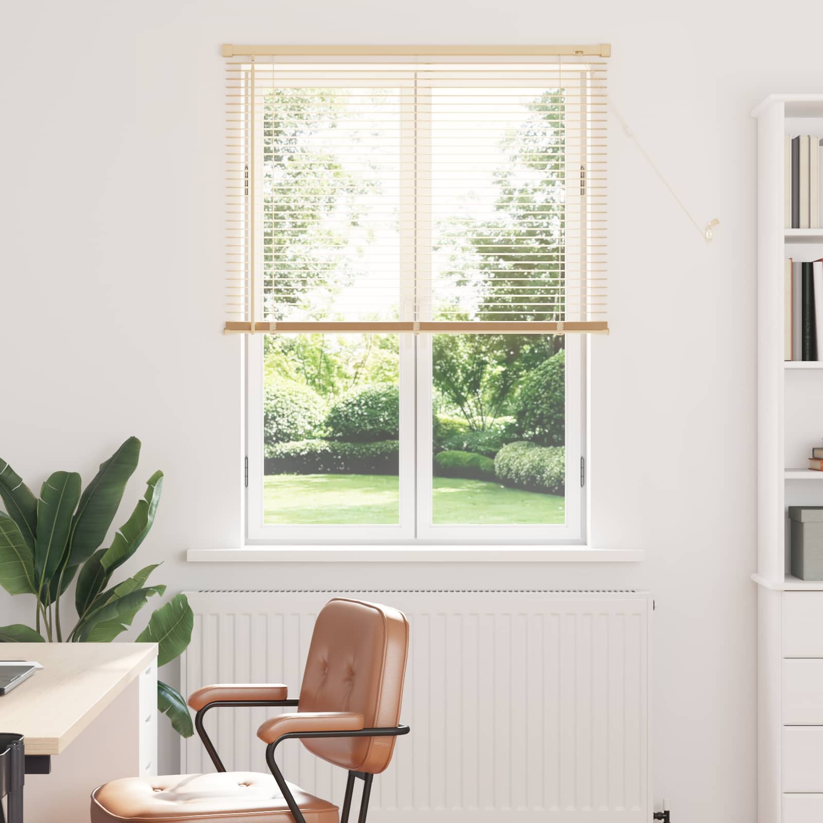 Venecijos žaliuzės Šviesiai ruda su raštu 150 x 80 cm PVC