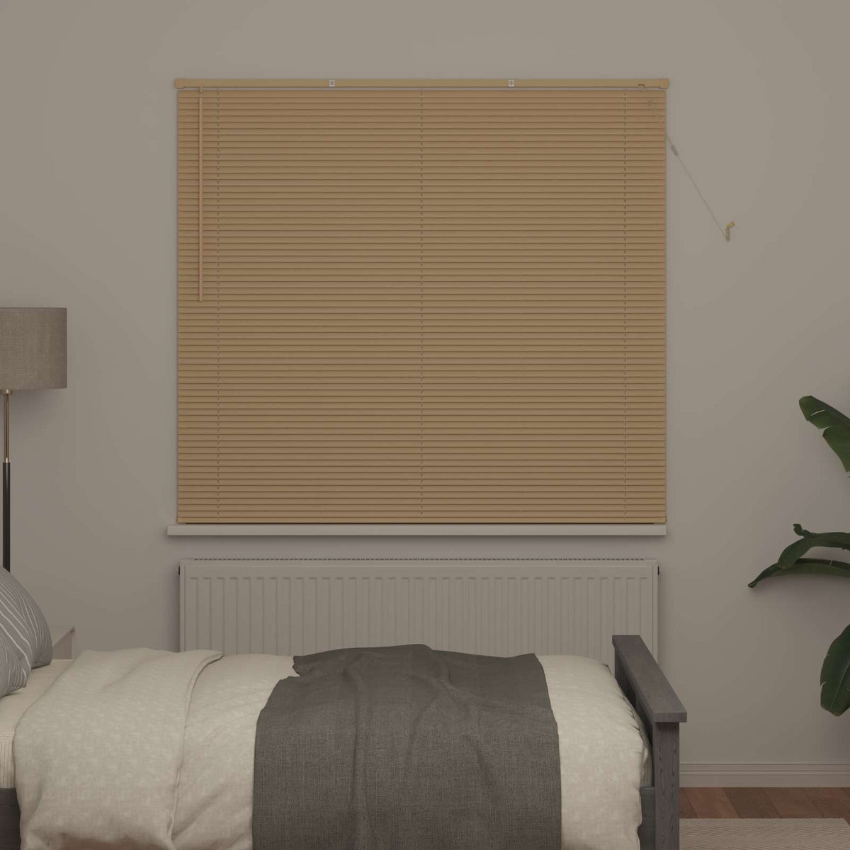 Venecijos žaliuzės Šviesiai ruda su raštu 150 x 150 cm 25 mm