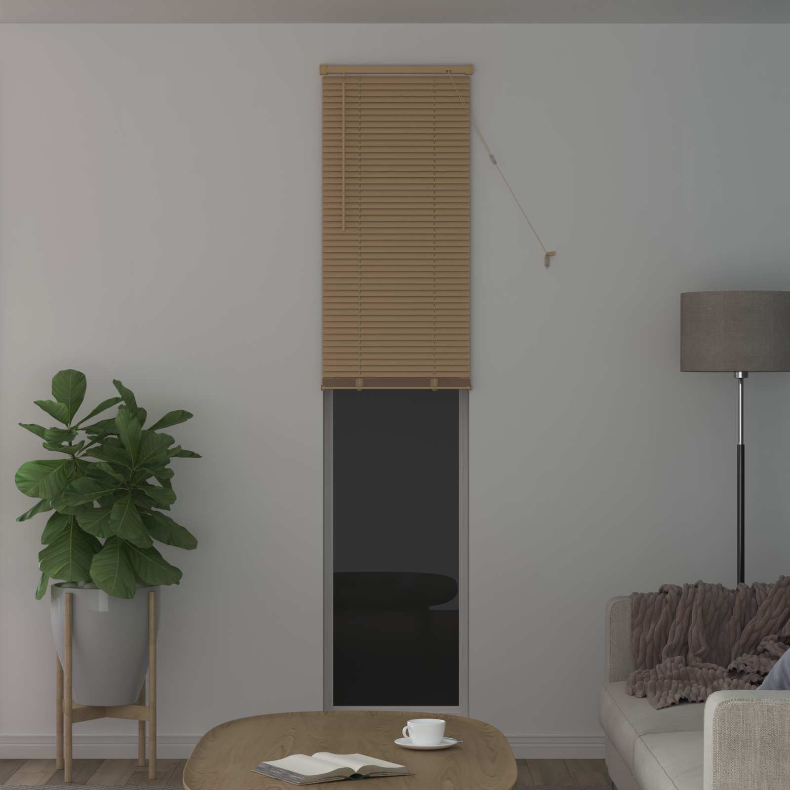 Venecijos žaliuzės Šviesiai ruda su raštu 213 x 40 cm 25 mm PVC