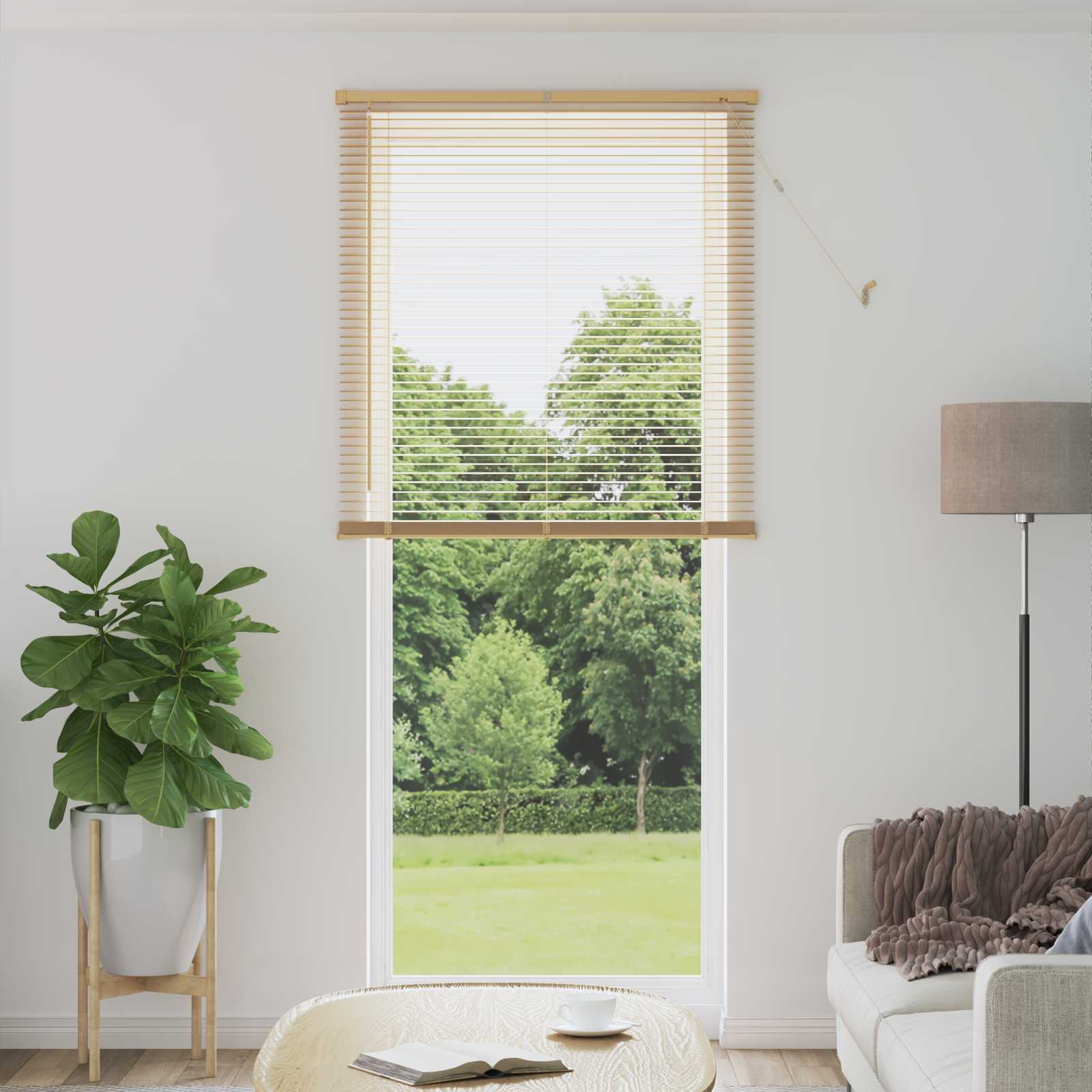 Venēcijas žalūzijas Gaiši brūnas ar rakstu 213 x 80 cm PVC