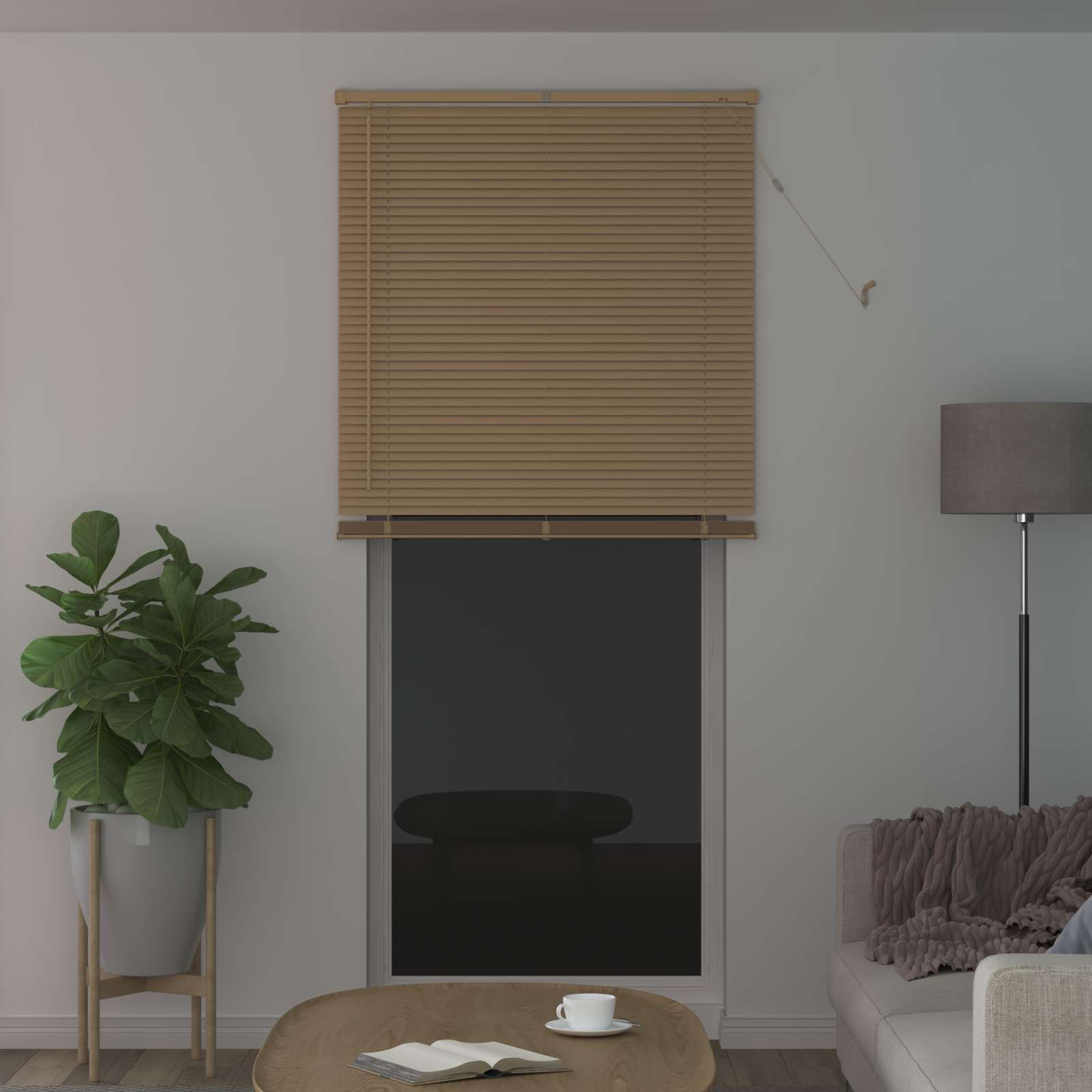 Venēcijas žalūzijas Gaiši brūnas ar rakstu 213 x 100 cm PVC