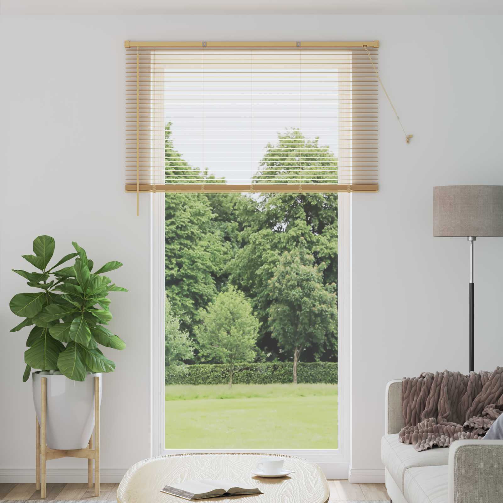 Venēcijas žalūzijas Gaiši brūnas ar rakstu 213 x 140 cm PVC