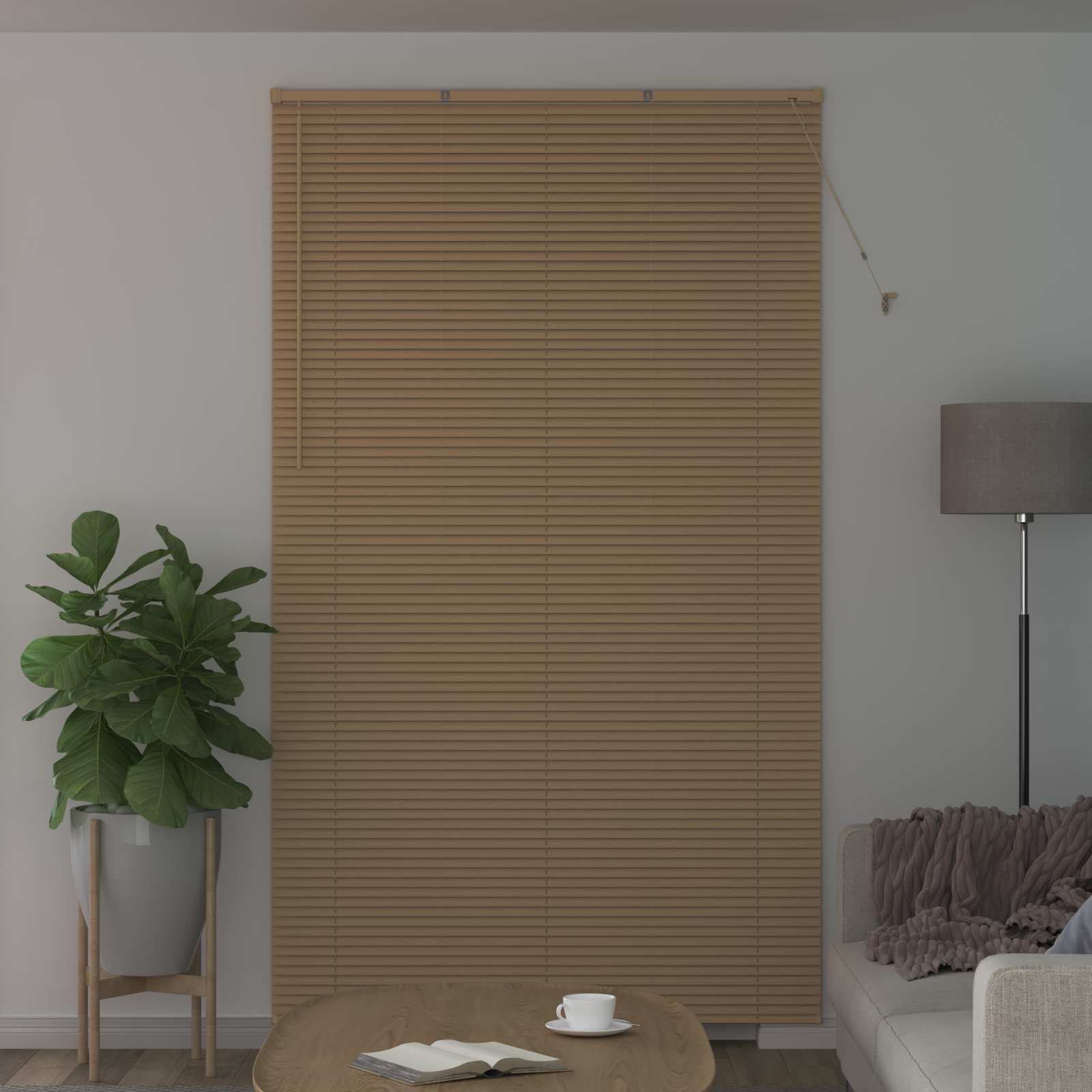 Venēcijas žalūzijas Gaiši brūnas ar rakstu 213 x 140 cm PVC