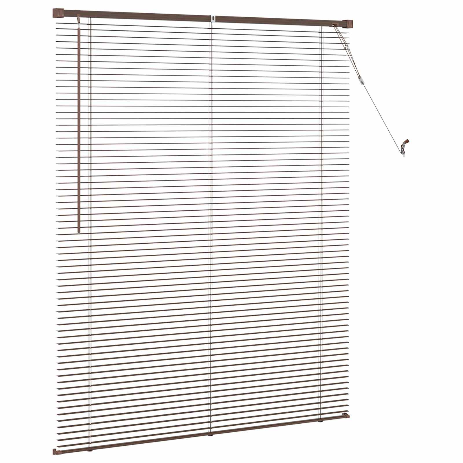 Venēcijas žalūzijas Tumši brūnas ar rakstu 150 x 110 cm PVC