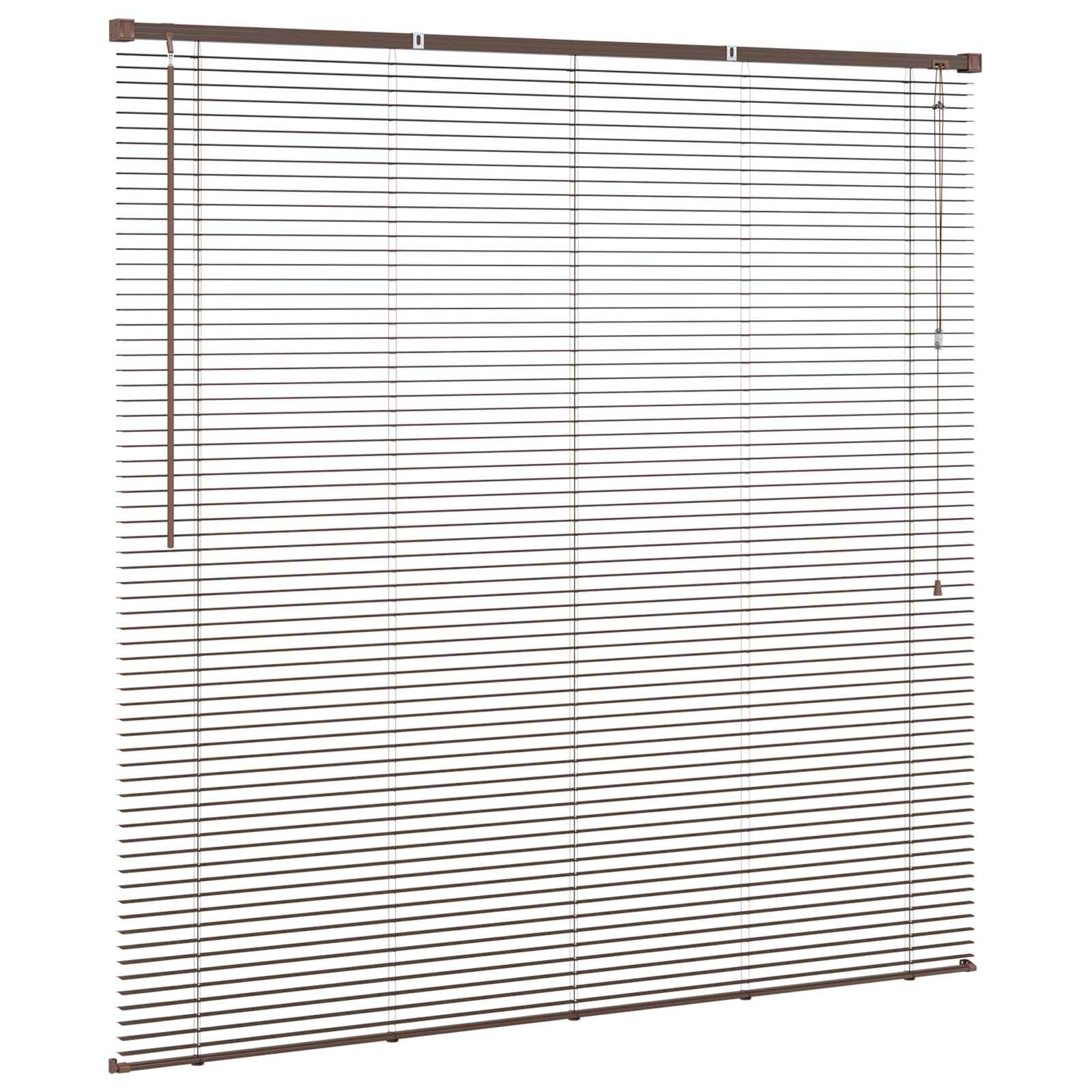 Venēcijas žalūzijas Tumši brūnas ar rakstu 150 x 130 cm PVC