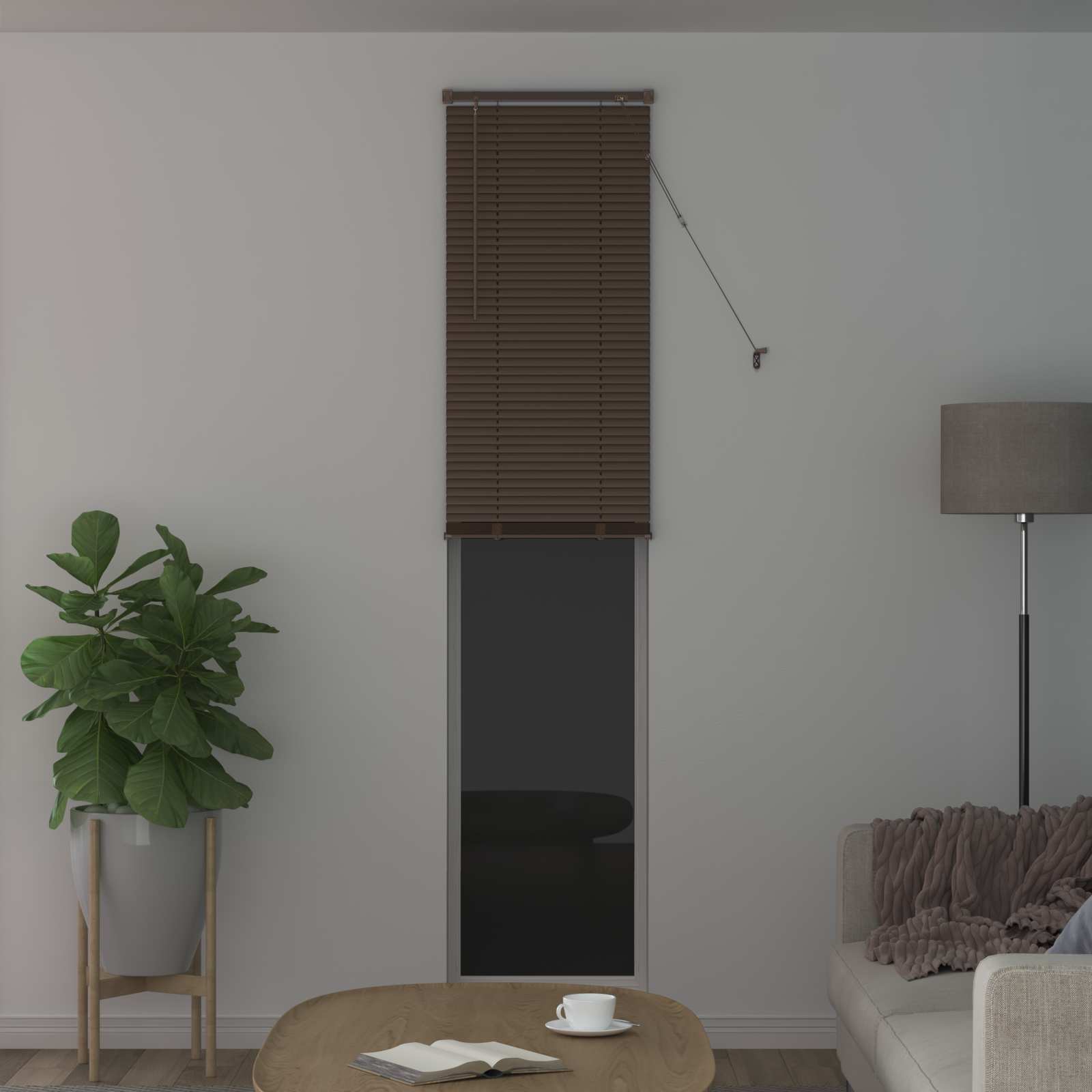 Venecijos žaliuzės Tamsiai ruda su raštu 213 x 40 cm 25 mm PVC