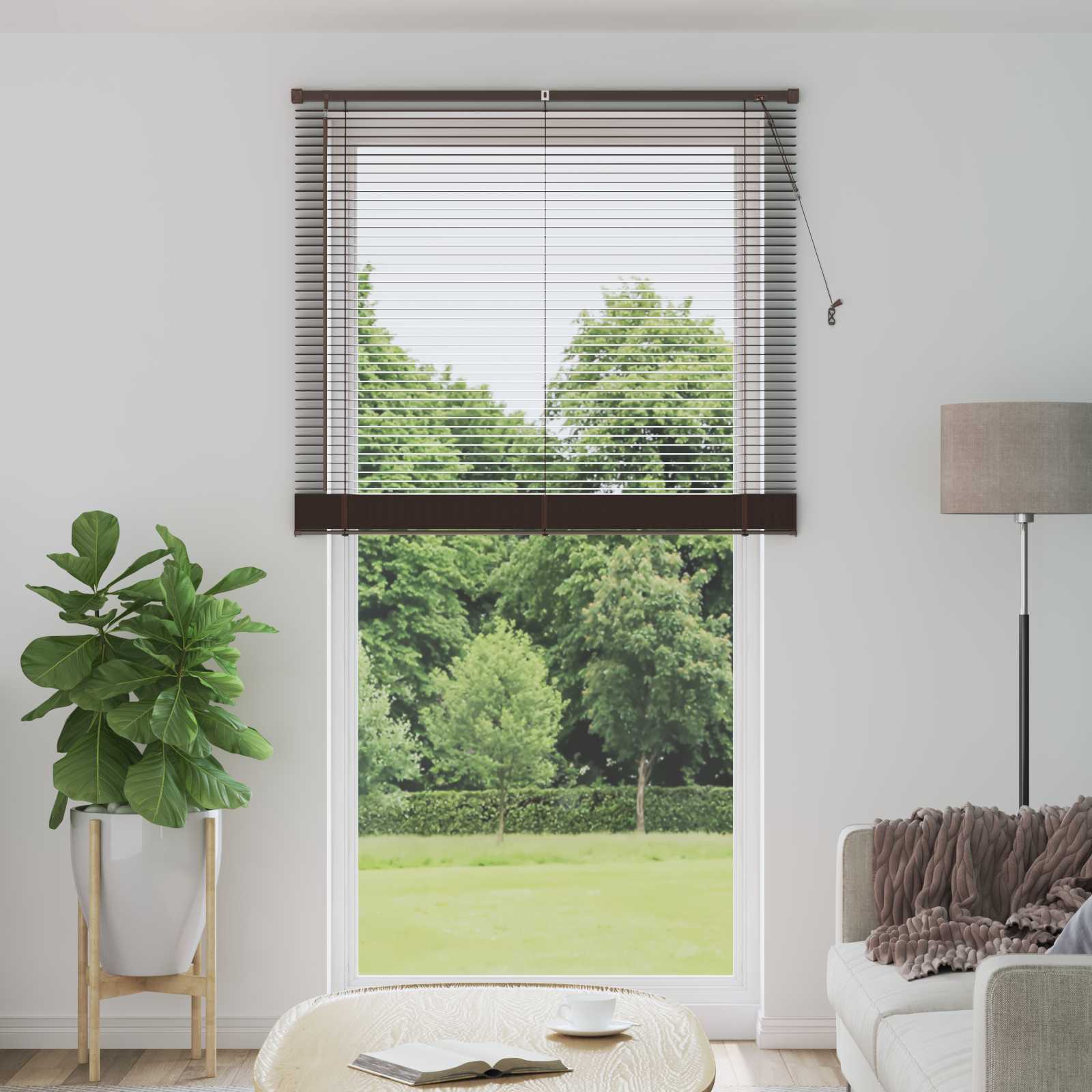 Venetian Blinds Dark Brown with Pattern 213 x 110 cm PVC