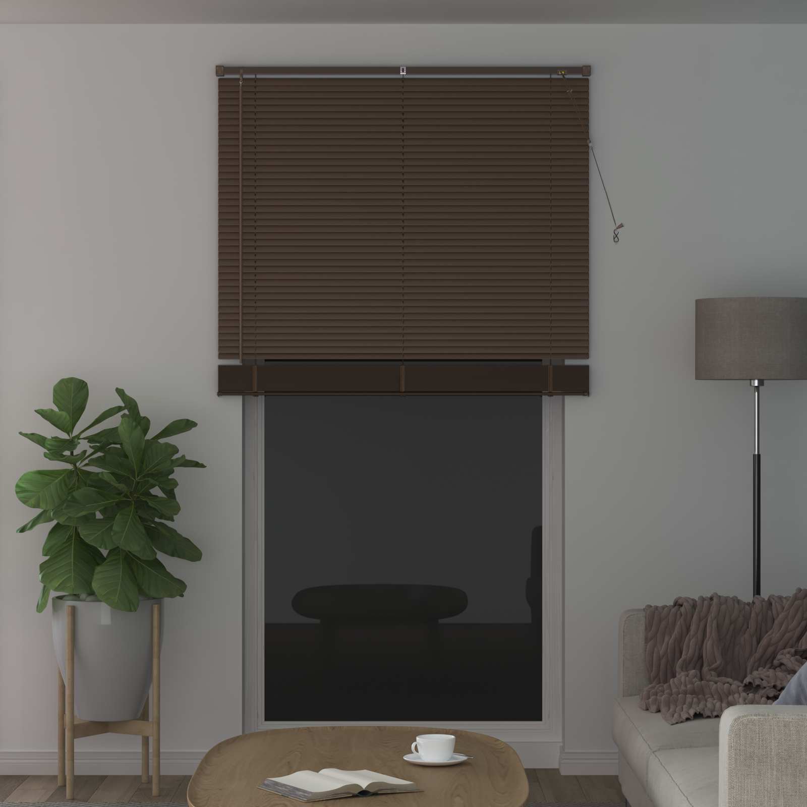 Venetian blinds Dark brown with pattern 213 x 120 cm PVC