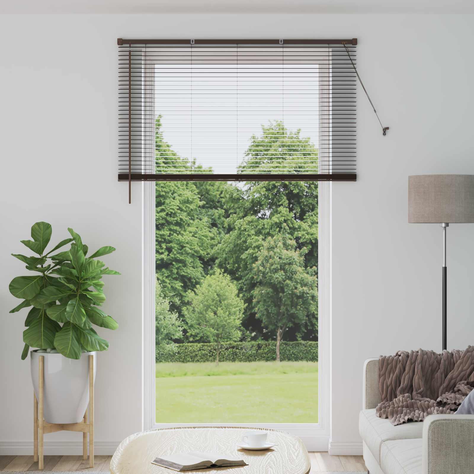 Venēcijas žalūzijas Tumši brūns ar rakstu 213 x 130 cm PVC