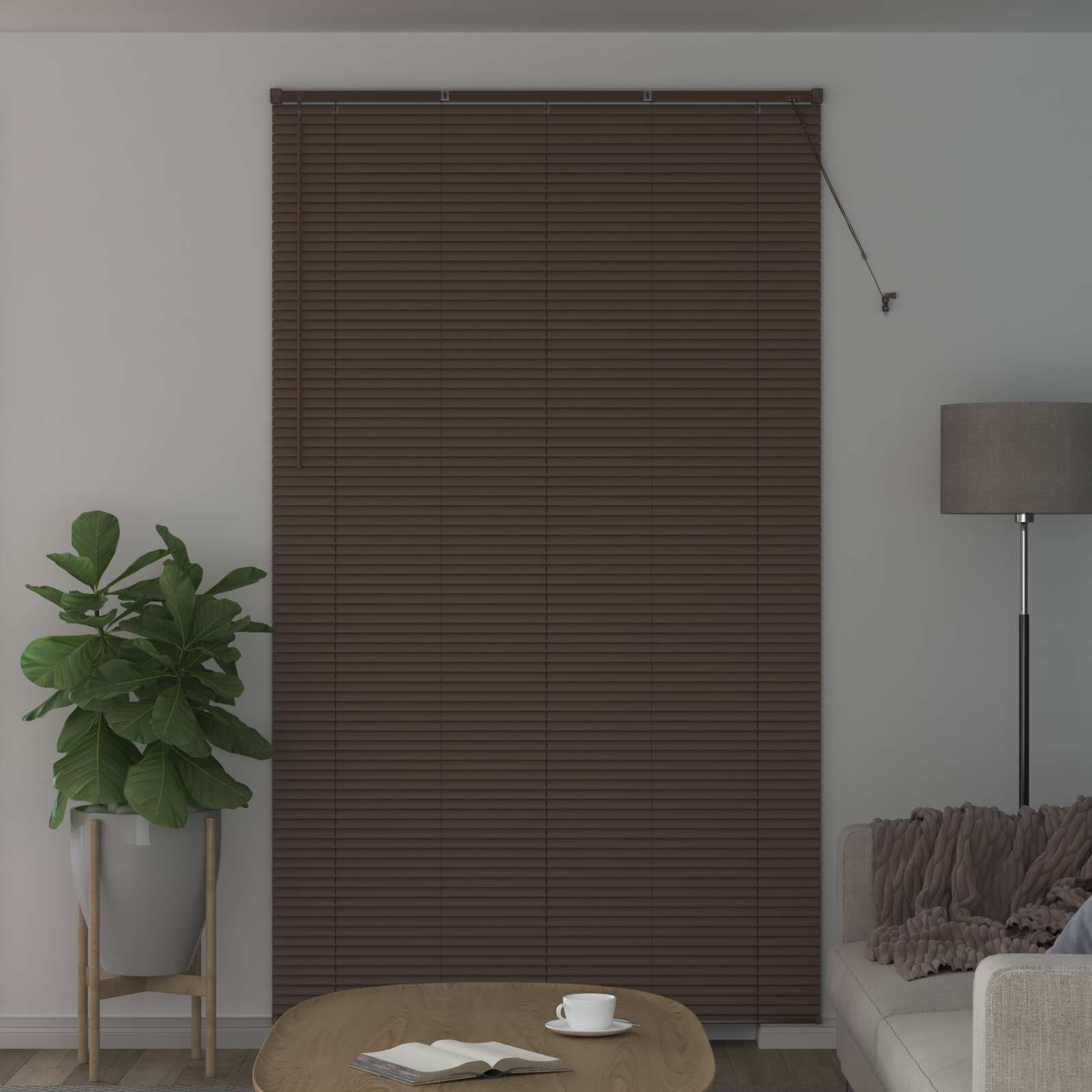 Venēcijas žalūzijas Tumši brūns ar rakstu 213 x 150 cm PVC