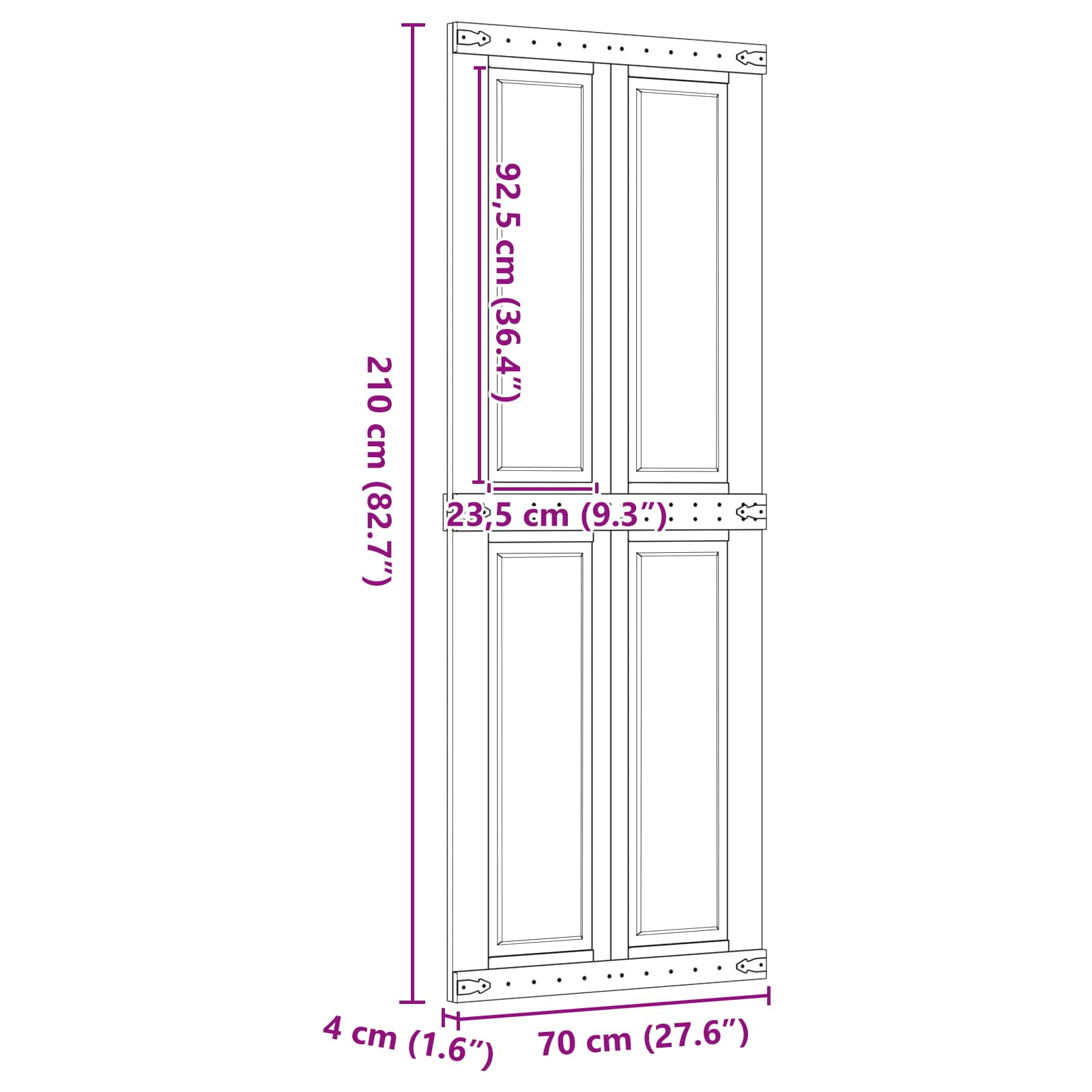 Tvarto durys Corona Medaus Ruda 70 x 210 cm
