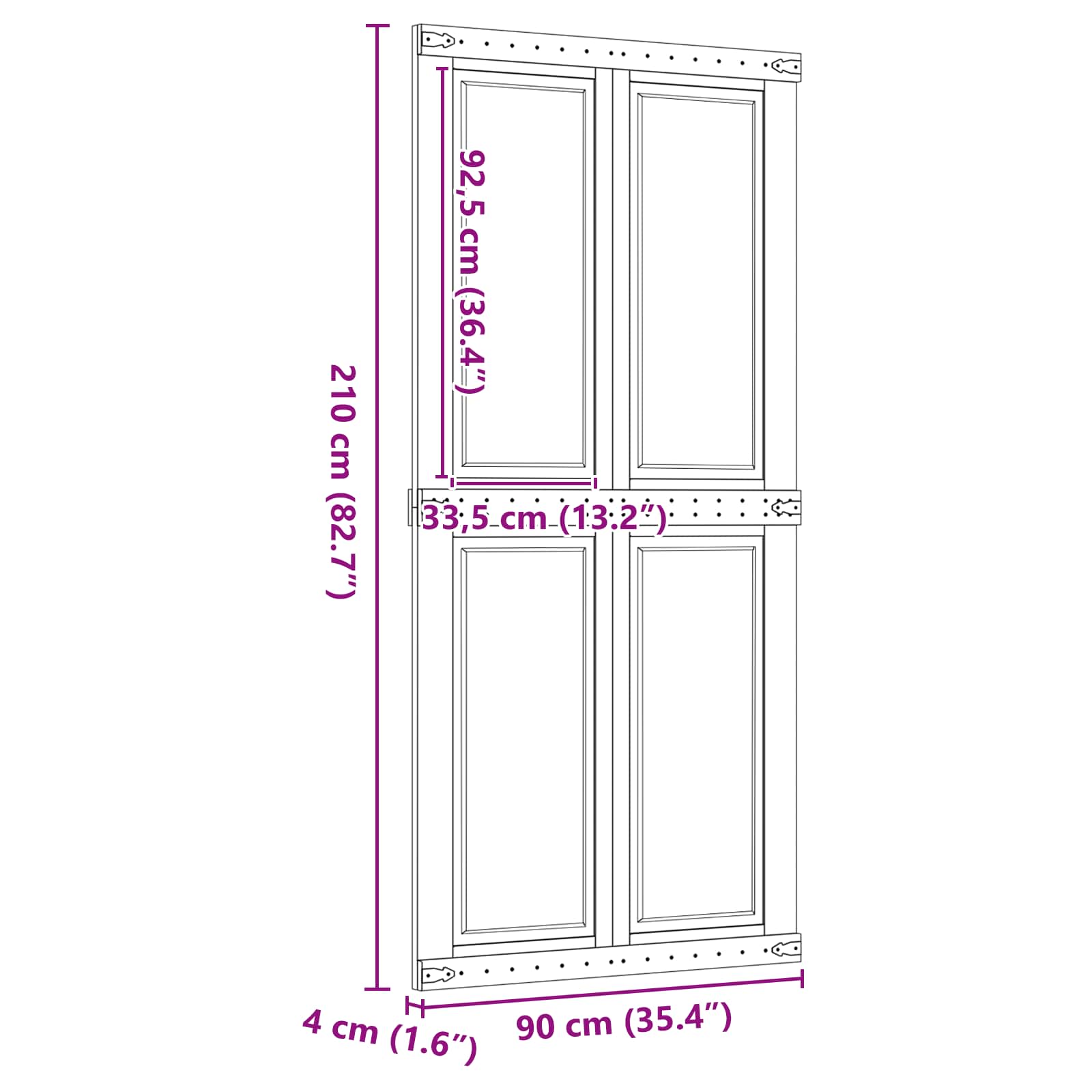 Tvarto durys Corona Medaus Ruda 90 x 210 cm
