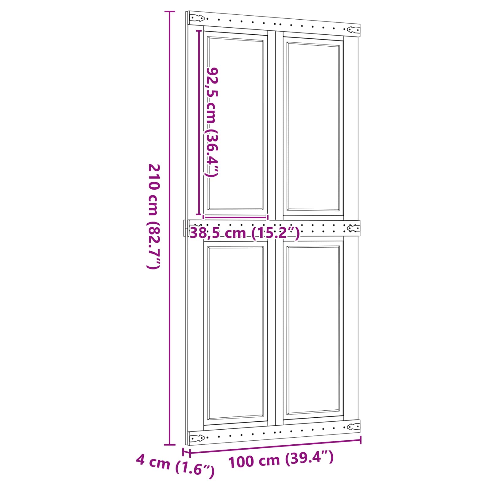 Tvarto durys Corona Medaus Ruda 100 x 210 cm