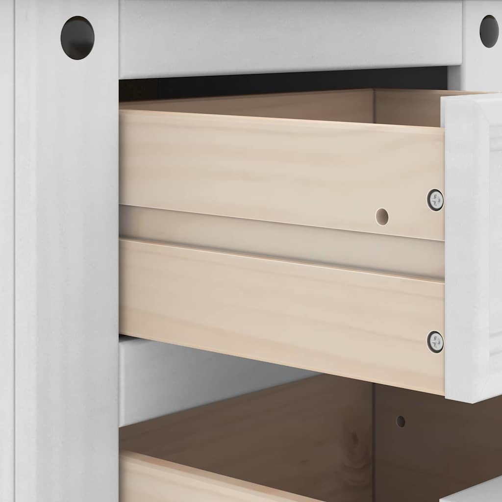Nightstand White 53 x 39 x 47 cm Solid pine wood