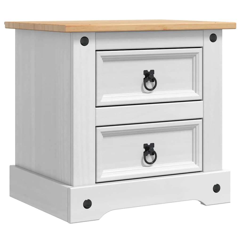 Nightstand White 53 x 39 x 47 cm Solid pine wood