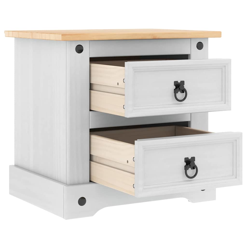 Nightstand White 53 x 39 x 47 cm Solid pine wood