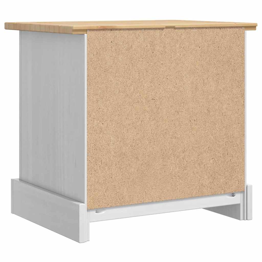 Nightstand White 53 x 39 x 47 cm Solid pine wood