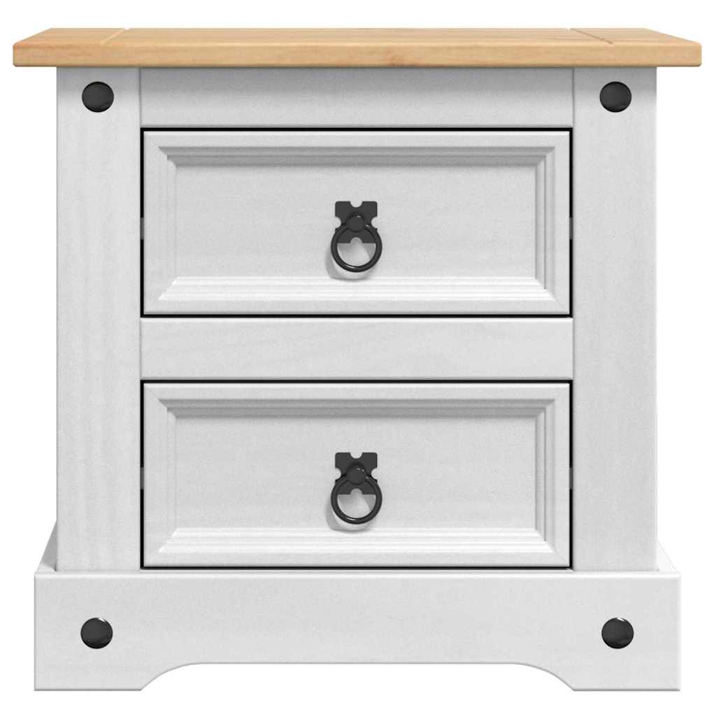 Nightstand White 53 x 39 x 47 cm Solid pine wood