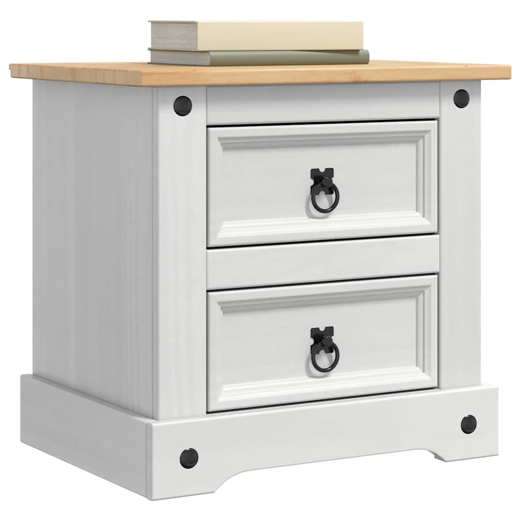 Nightstand White 53 x 39 x 47 cm Solid pine wood