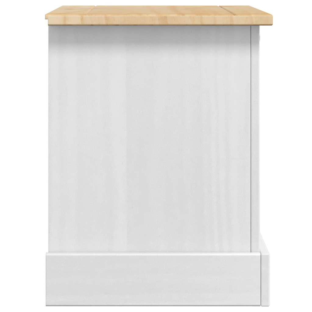Nightstand White 53 x 39 x 47 cm Solid pine wood