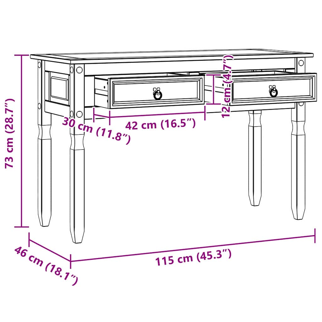 Desk with Drawer White 115 x 46 x 73 cm